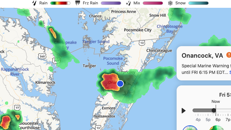 Small but potent thunderstorm dumps 3+ inches of rain on central Accomack County Friday