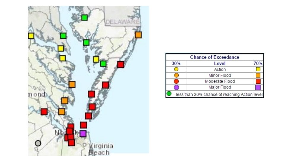 Tide forecasts lowered by National Weather Service Shore Daily News