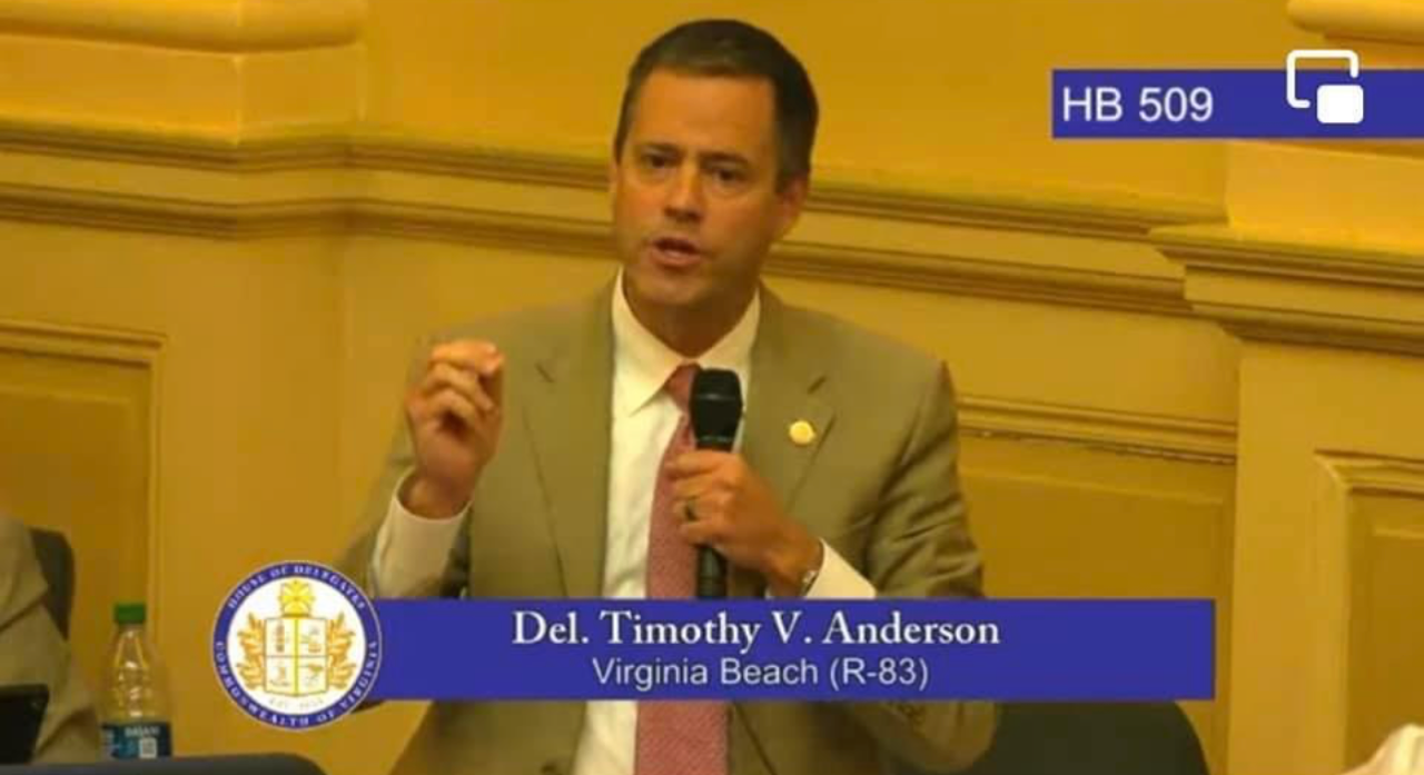 Anderson announces he will not primary Bloxom for 100th district