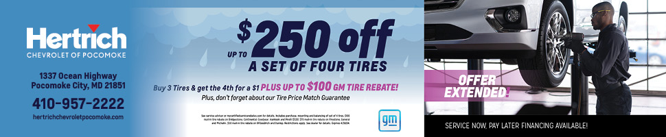 Hertrich Chevy of Pocomoke Buy 3 Tires Get One Free