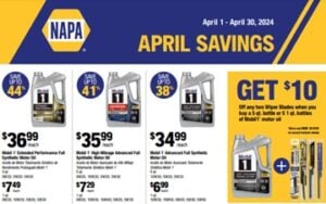 Bloxom Auto Supply & NAPA April Savings