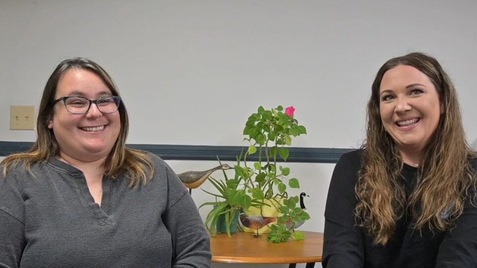 Caroline Hodgson and Leah Hall